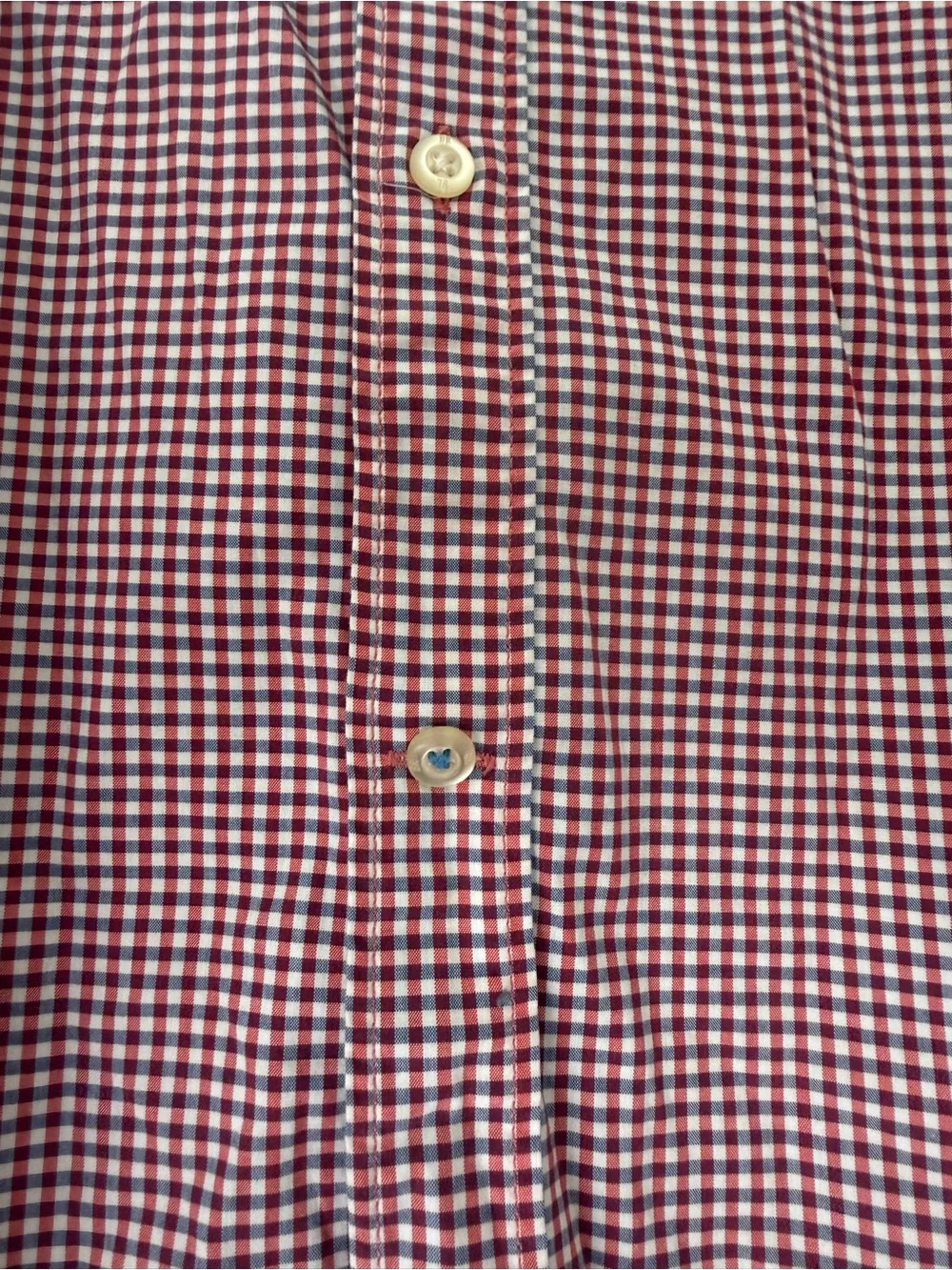 Banana Republic Men’s Red, White and Blue Gingham Button-Down Shirt: Grant Fit